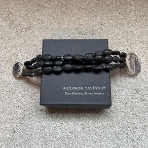 Vintage Silpada Multi Strand Lava Bead Bracelet
